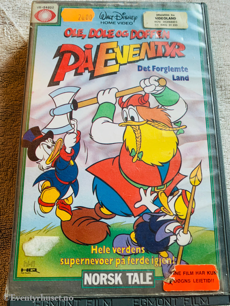 Disney VHS Big Box. 1988. Ole Dole Doffen på Eventyr. Det Forglemte Land. (Ducktales Vol. 5). VHS Big Box