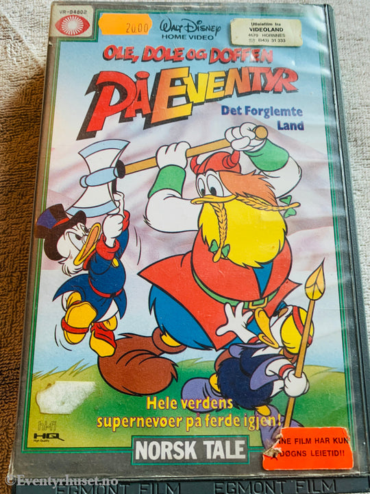 Disney VHS Big Box. 1988. Ole Dole Doffen på Eventyr. Det Forglemte Land. (Ducktales Vol. 5). VHS Big Box