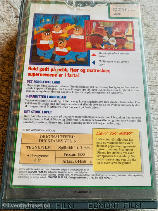 Disney VHS Big Box. 1988. Ole Dole Doffen på Eventyr. Det Forglemte Land. (Ducktales Vol. 5). VHS Big Box