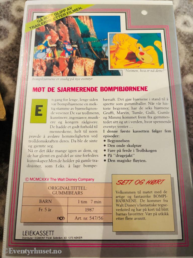 Disney VHS Big Box. BompiBjørnene Vol. 1. 1987. VHS Big Box. VHS Big Box
