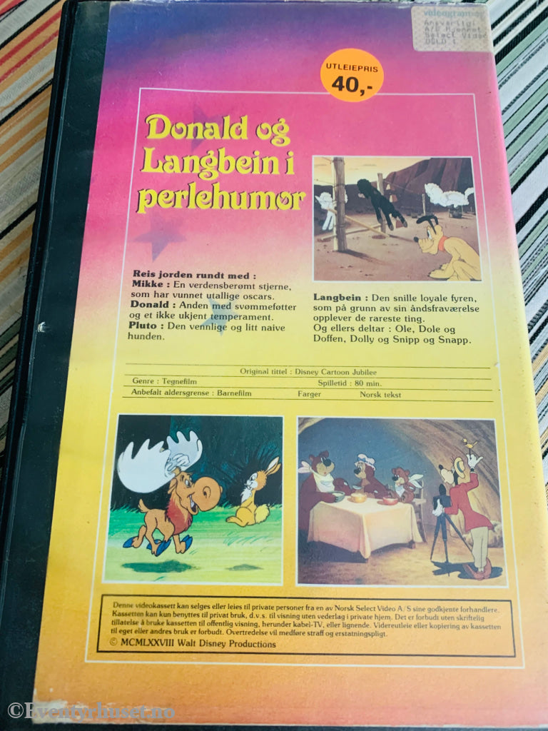 Disney Vhs Big Box. Donald Og Langbein I Perlehumør. Box