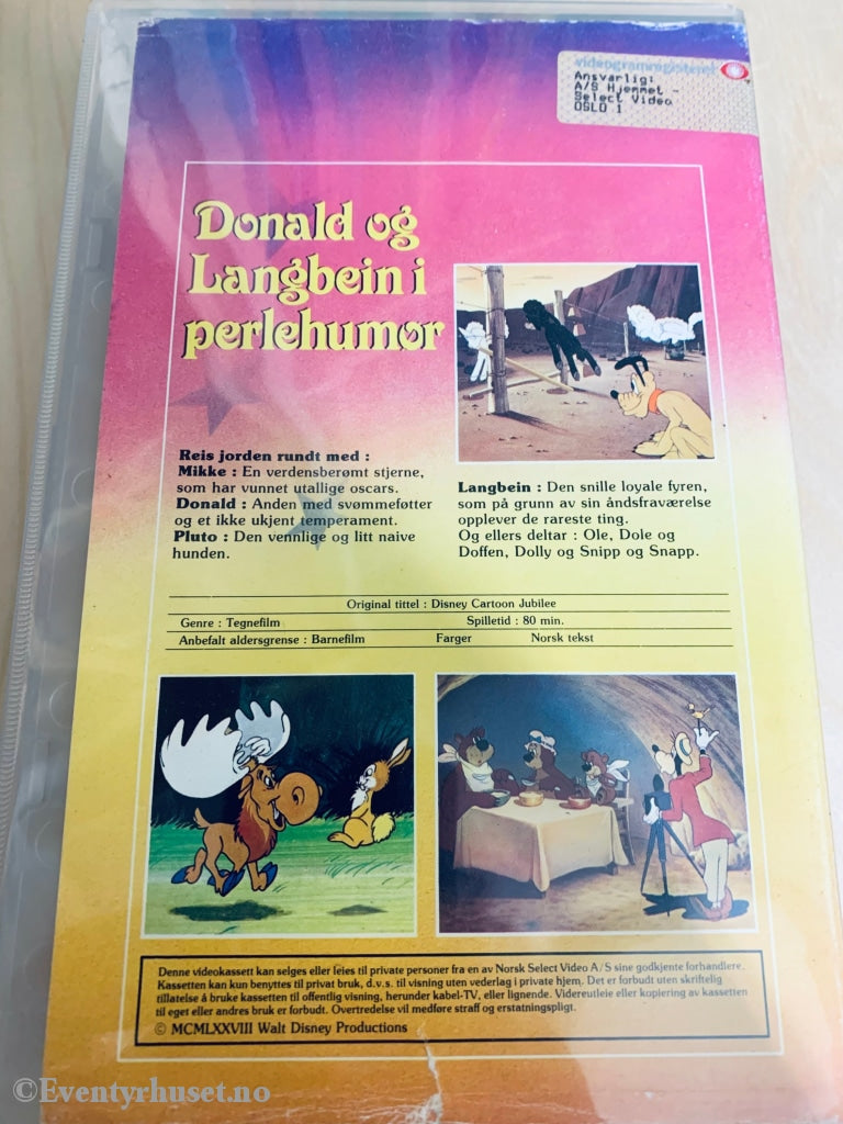 Disney Vhs Big Box. Donald Og Langbein I Perlehumør.