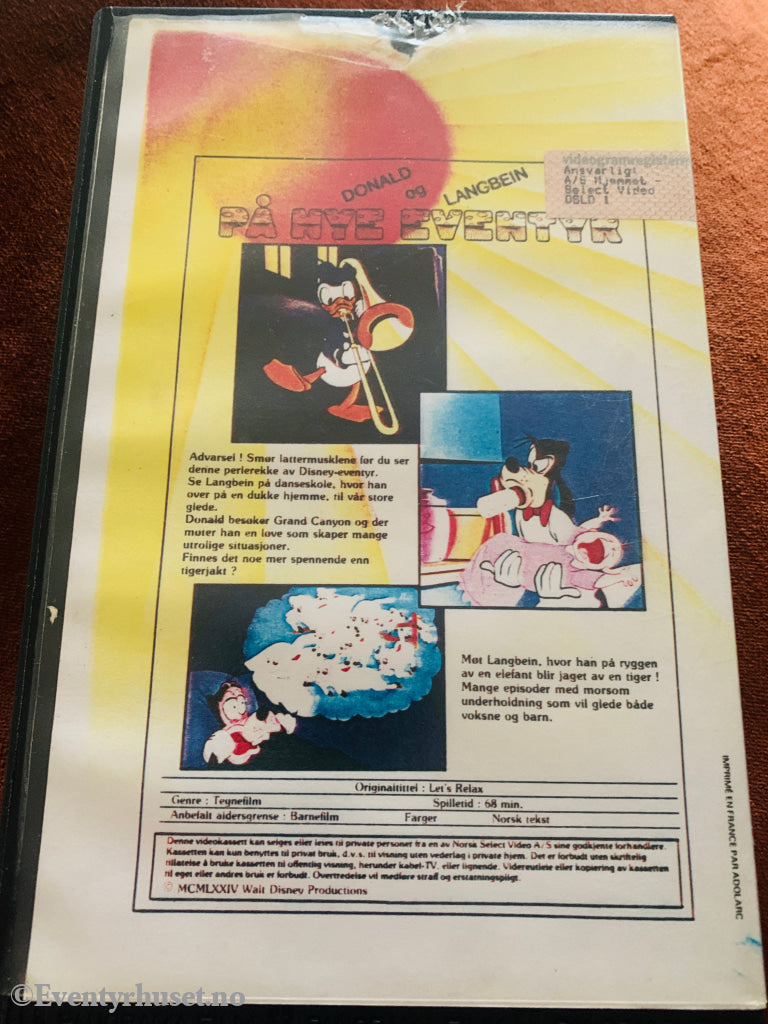 Disney VHS Big Box. Donald og Langbein på nye eventyr. VHS Big Box
