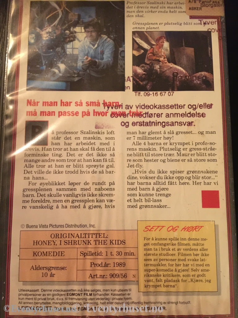 Disney Vhs Big Box. Kjære Jeg Krympet Barna.