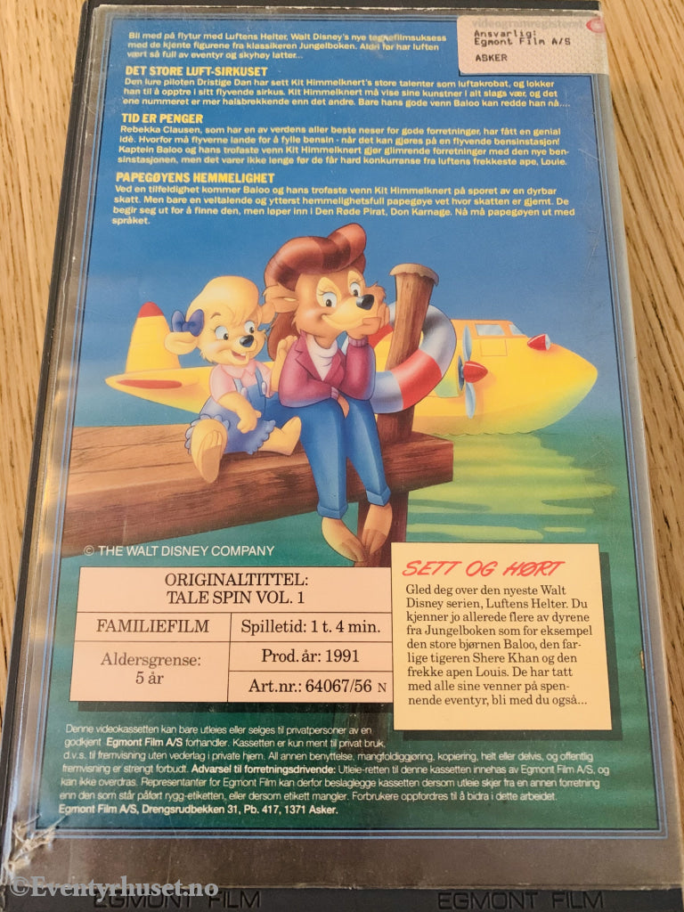 Luftens Helter (Talespin). Vol. 1. 1991. Vhs Big Box.