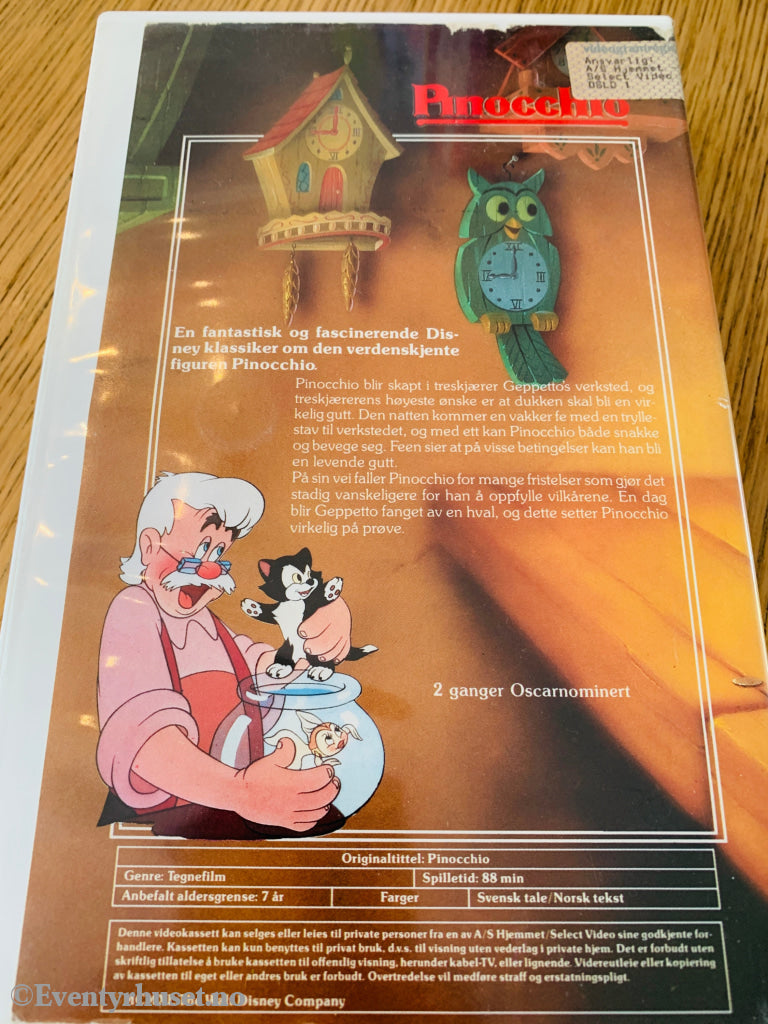 Disney VHS Big Box. Pinocchio. VHS Big Box