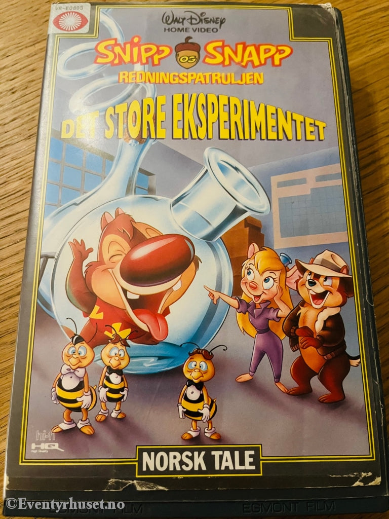 Disney Vhs Big Box. Snipp Og Snapp - Redningspatruljen. Vol. 4. Det Store Eksperimentet. 1990. Box