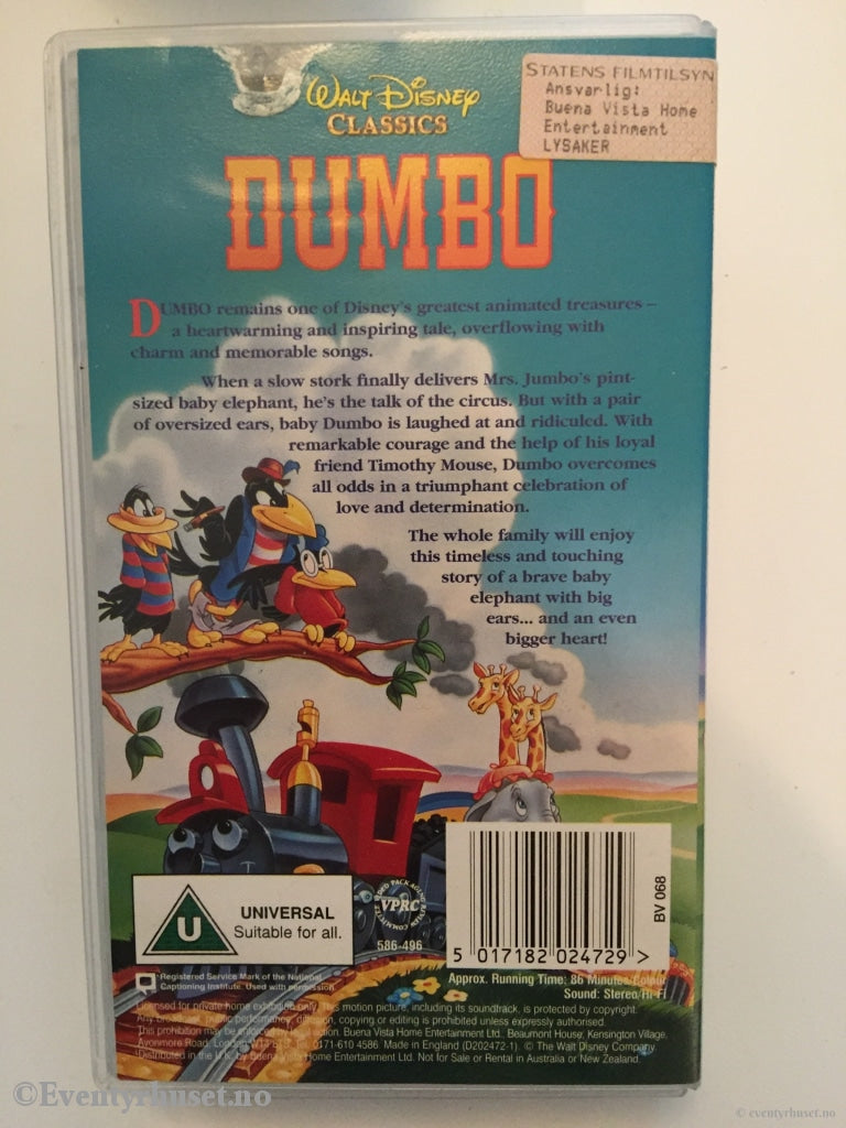 Disney Vhs. D202472. Dumbo. Vhs