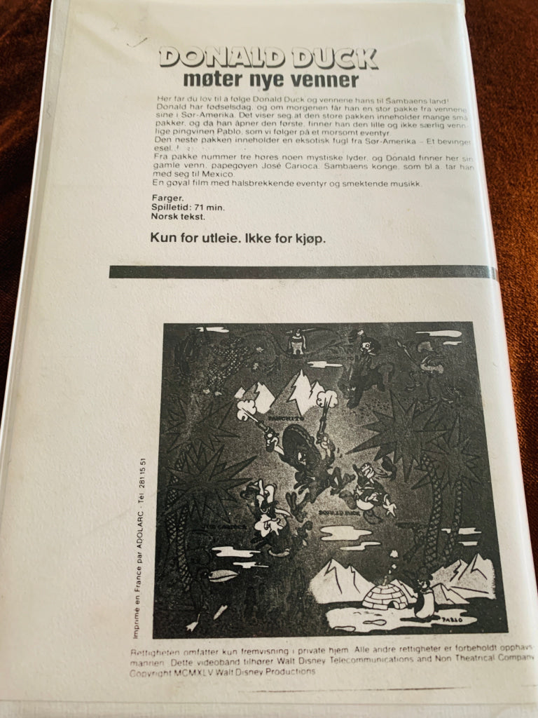 Disney VHS. Donald Duck møter nye venner. VHS Big Box