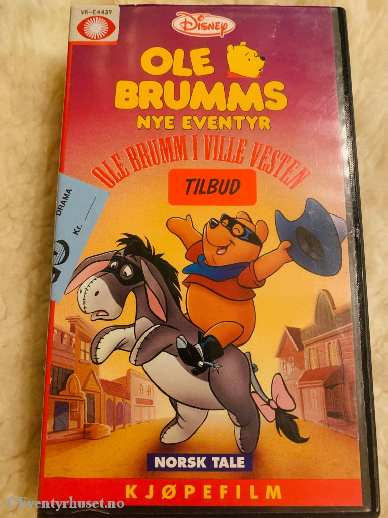 Disney Vhs Leiefilm. 261052. Ole Brumms Nye Eventyr. Brumm I Ville Vesten. 1990.