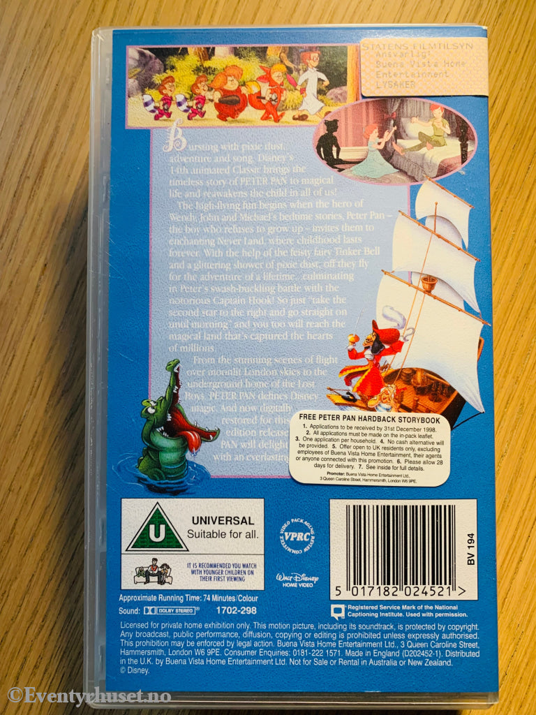 Disney Vhs. Peter Pan. Solgt I Norge! Vhs