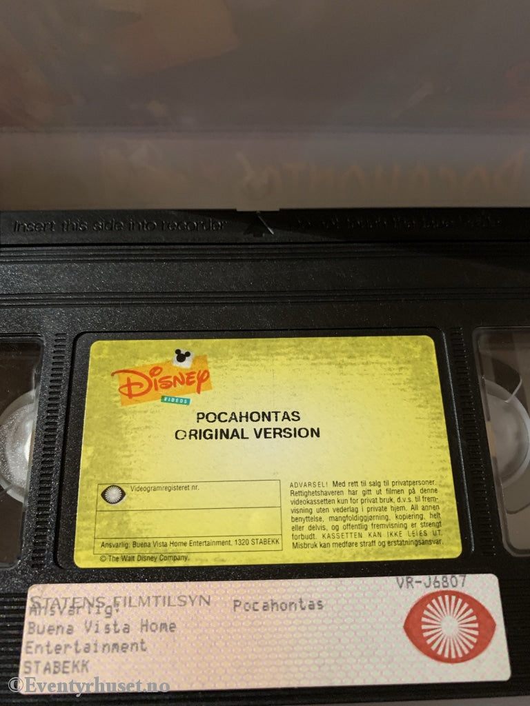 Disney Vhs. Pocahontas. Solgt I Norge! Vhs