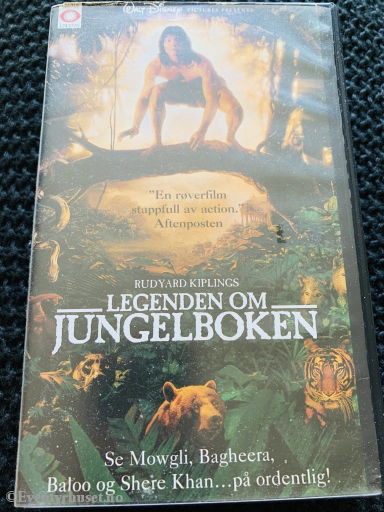 Disney Vhs. Ruyard Kiplings Legenden Om Jungelboken. 1994. Vhs (Versjon: Eldre Utleiefilm).
