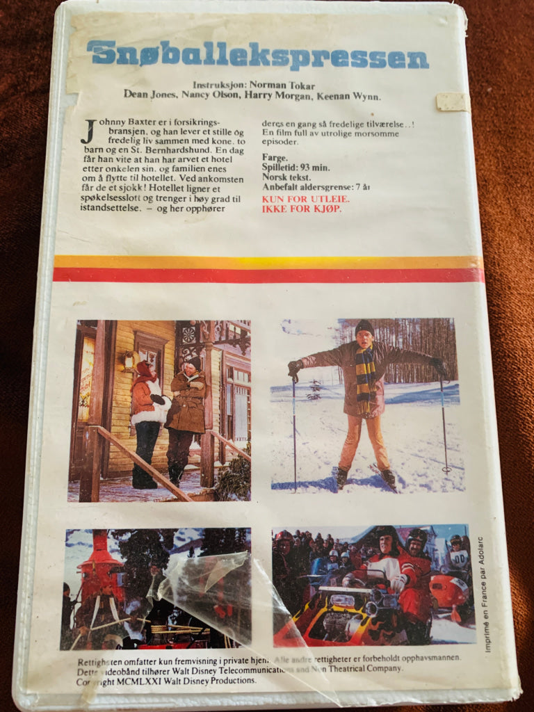 Disney VHS. Snøballsekspressen. VHS Big Box