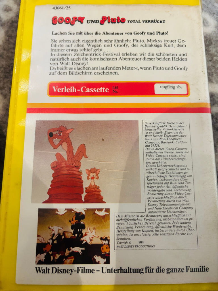 Disney Video 2000. Goofy & Pluto. Tysk utgave. V2000