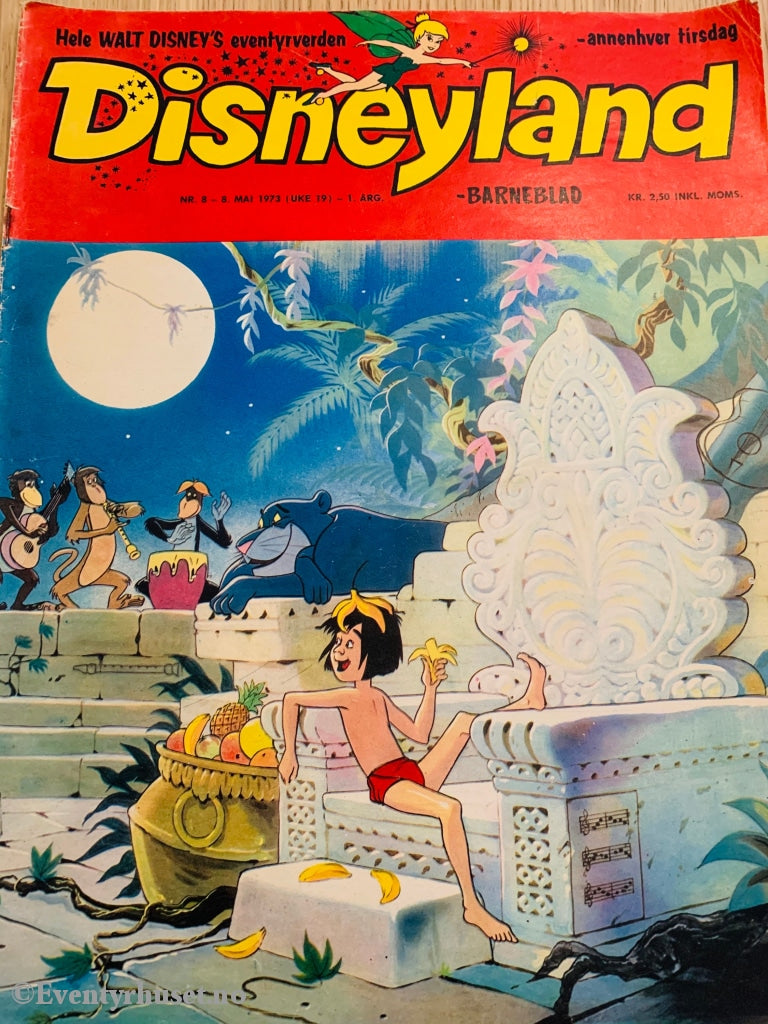 Disneyland Barneblad. 1973/08. Tegneserieblad