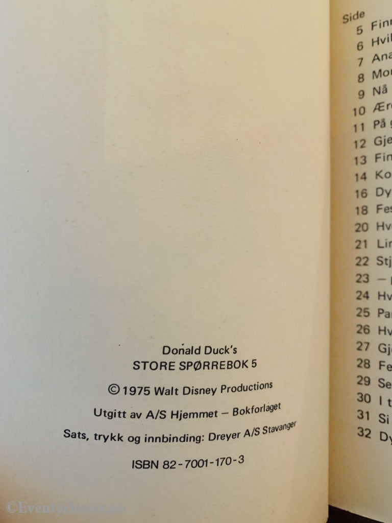Disney´s Donald Duck´s Store Spørrebok. Vol. 5. 1975. Pocketbok