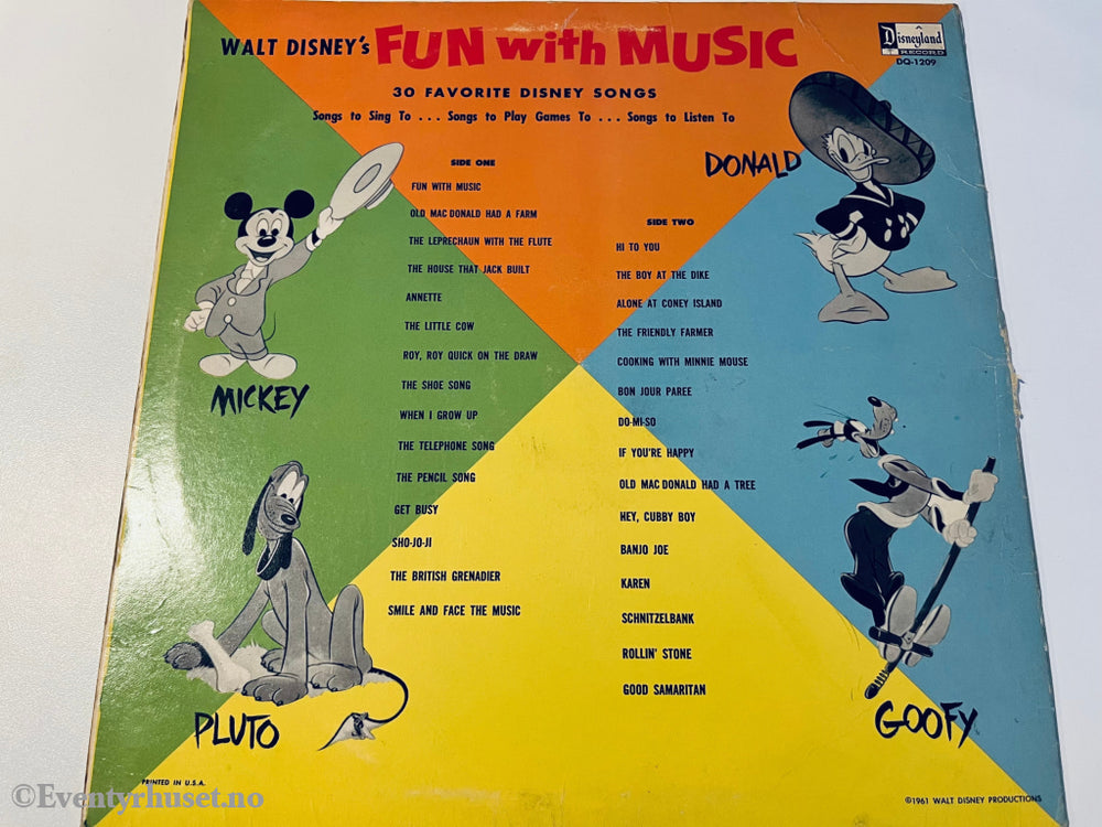 Disney’s Fun With Music. 1961. Lp. Lp Plate