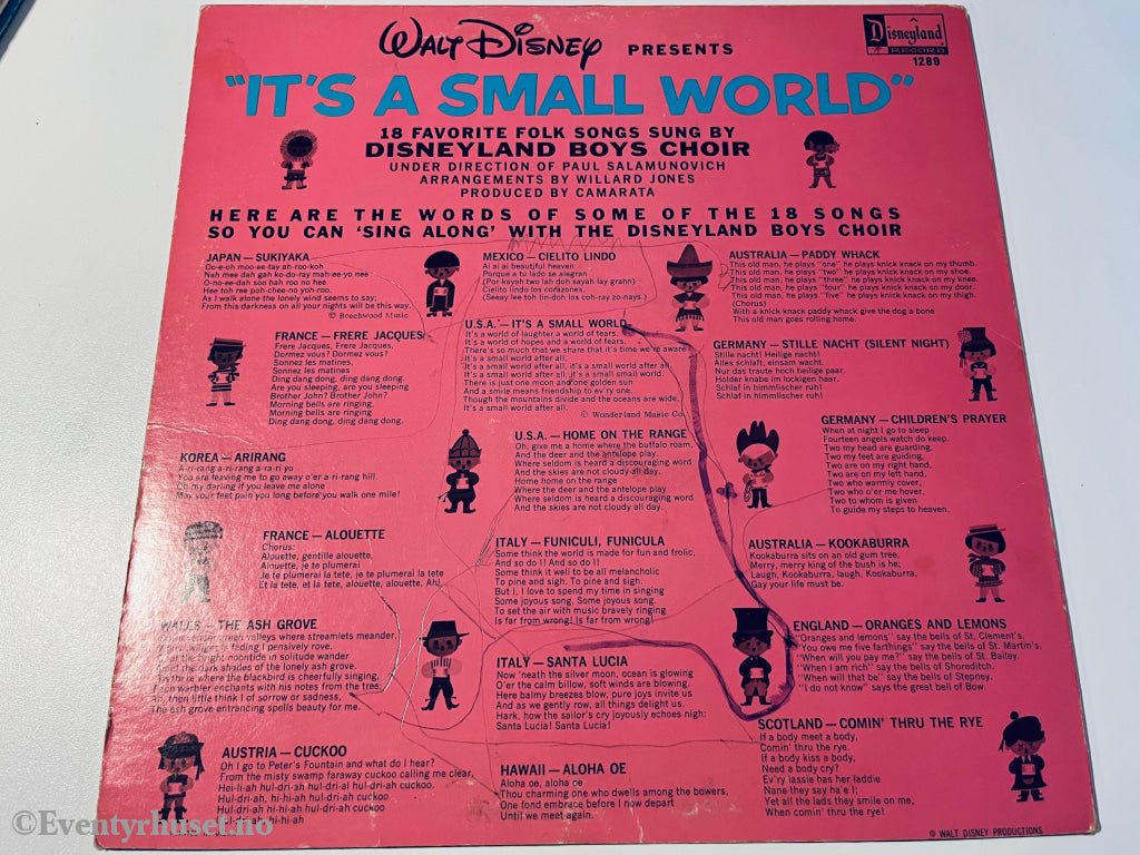 Disney’s It’s A Small World. 1965. Lp. Lp Plate