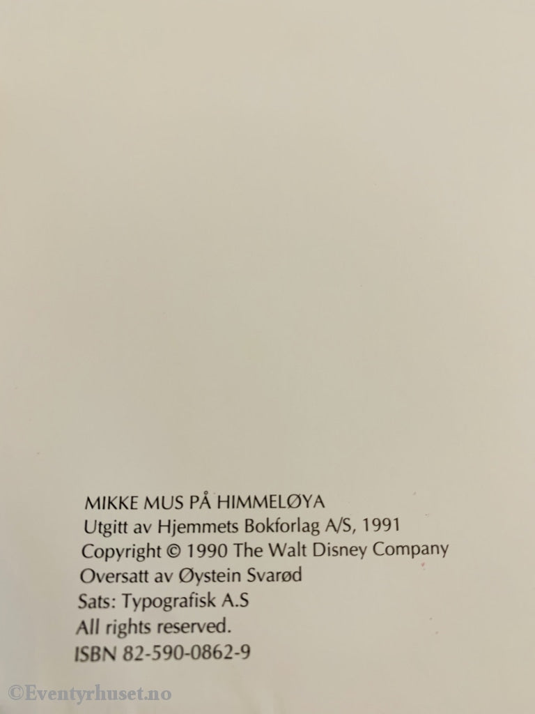 Disneys Mikke Mus På Himmeløya. 1991. Fortelling