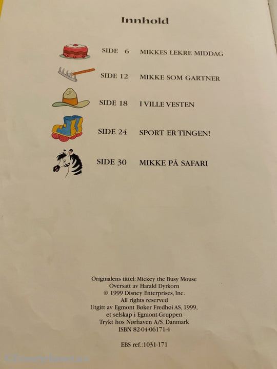 Disneys Mikkes Rebusbok. 1999. Fortelling