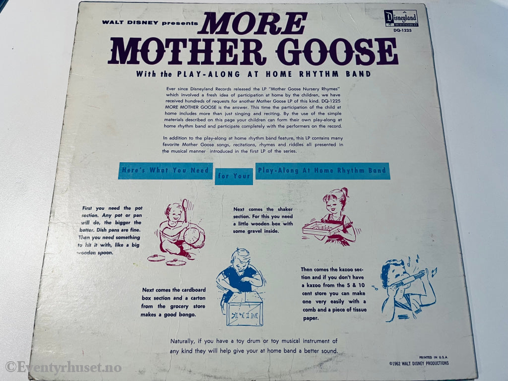 Disney’s More Mother Goose. 1962. Lp. Lp Plate