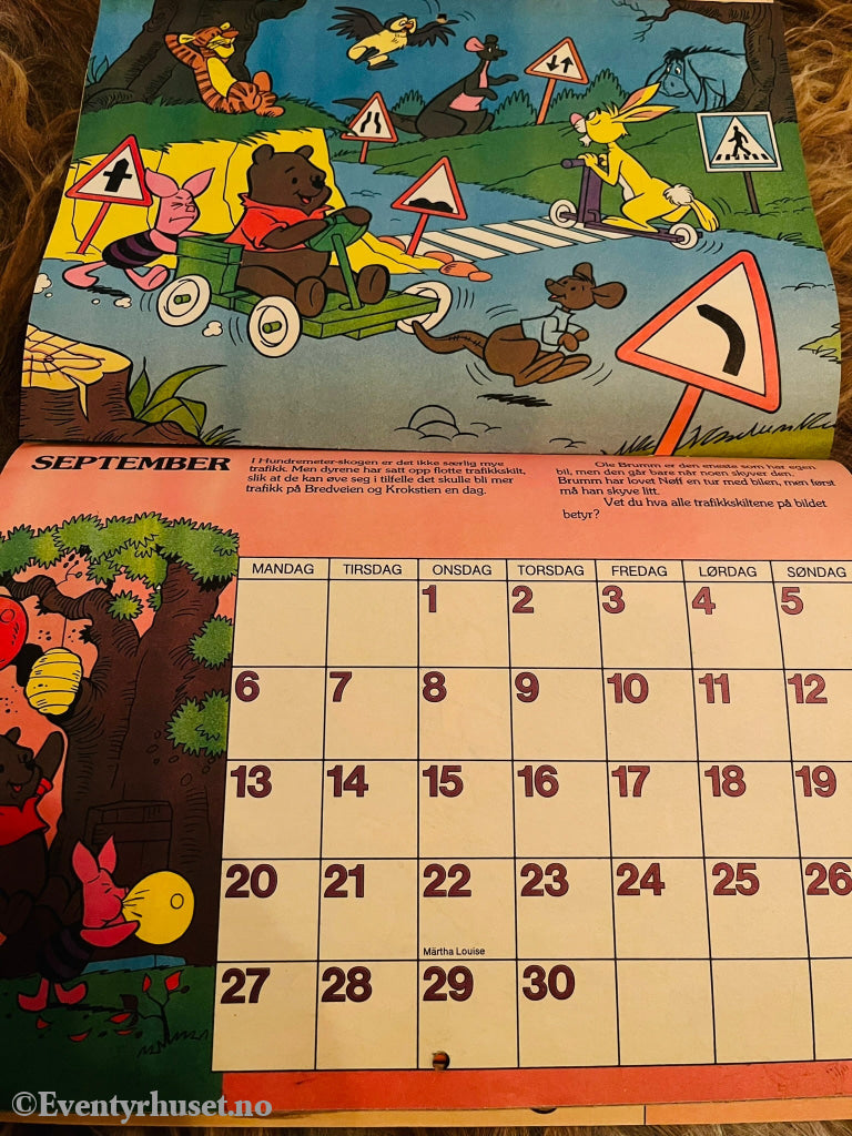 Disney’s Ole Brumm Oppgavebok Og Kalender 1982. Fortelling