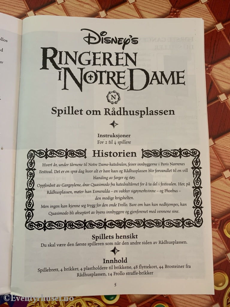 Disneys Ringeren I Notre Dame. Spillet Om Rådhusplassen. 1996. Brettspill