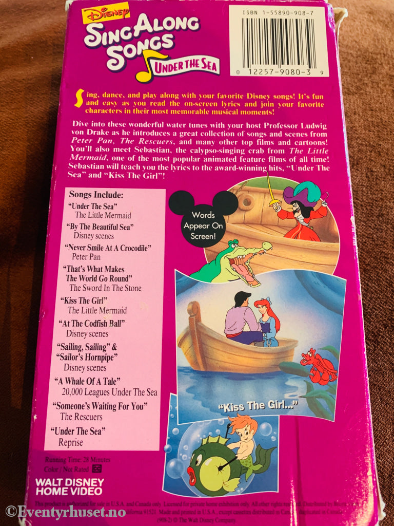 Disney's Sing Along Songs: The Little Mermaid - Under the Sea (1990). VHS.