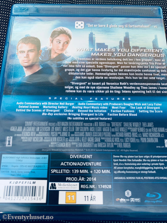 Divergent. Blu-ray.