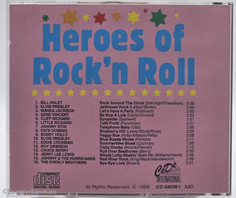 Diverse Artister. 1987. Heroes of Rock'n Roll. CD.
