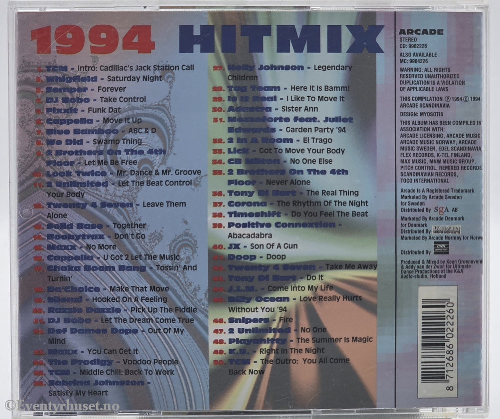 Diverse Artister. 1994. 1994 Hit Mix. CD.