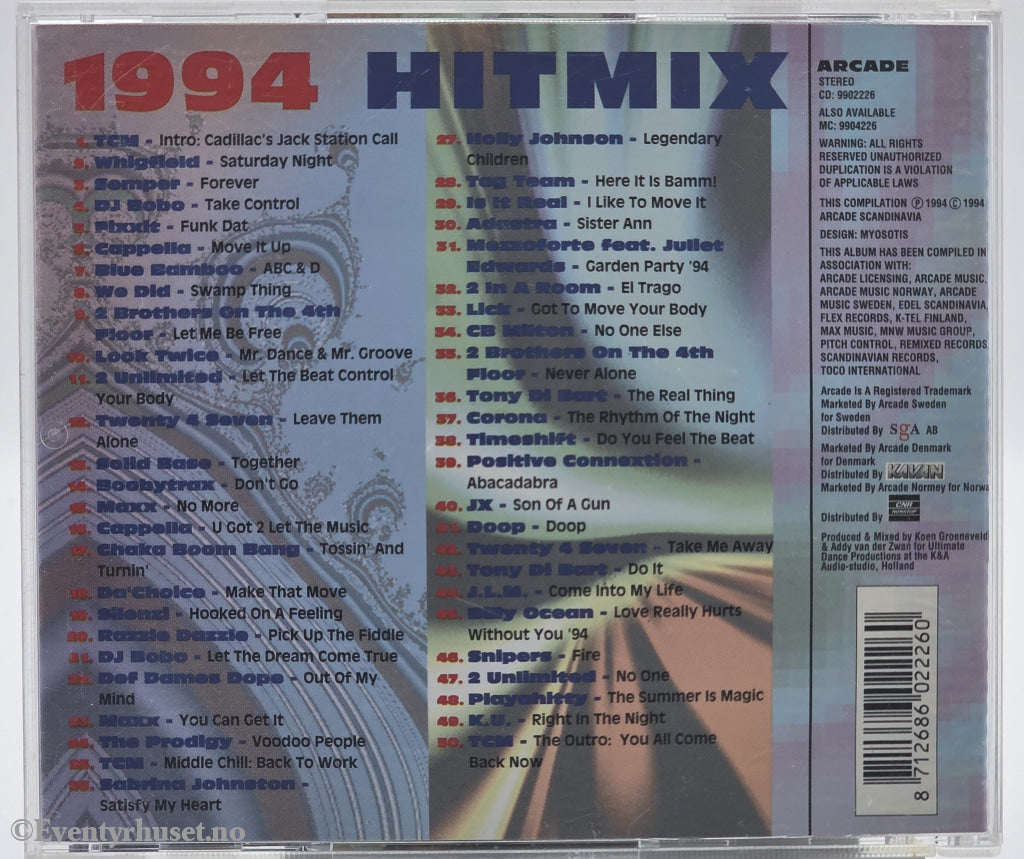 Diverse Artister. 1994. 1994 Hit Mix. CD.