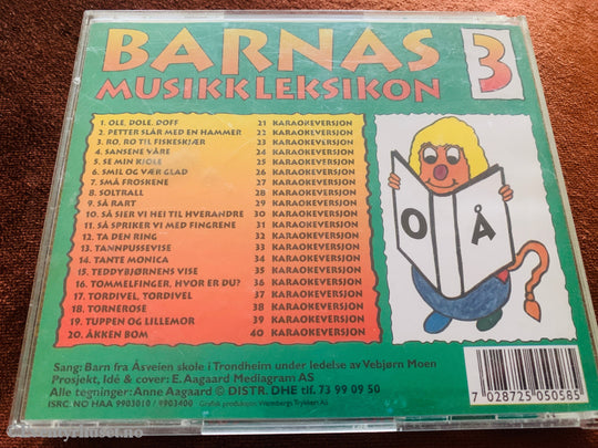 Diverse artister. 1999. Barnas Musikkleksikon 3. Musikk på CD.