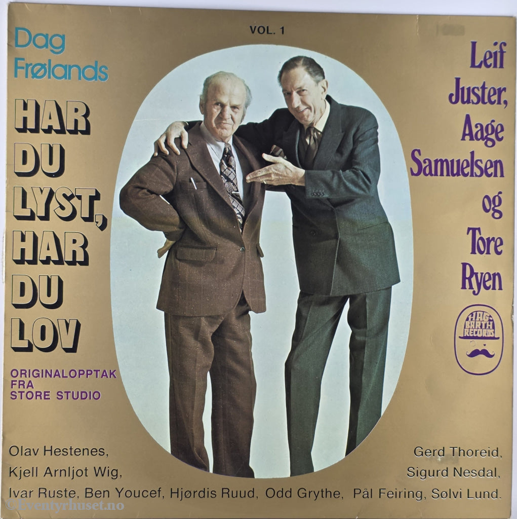 Diverse Artister (Dag Frøland). Årstall Ukjent. Har Du Lyst, Har Du Lov (Vol. 1). LP.