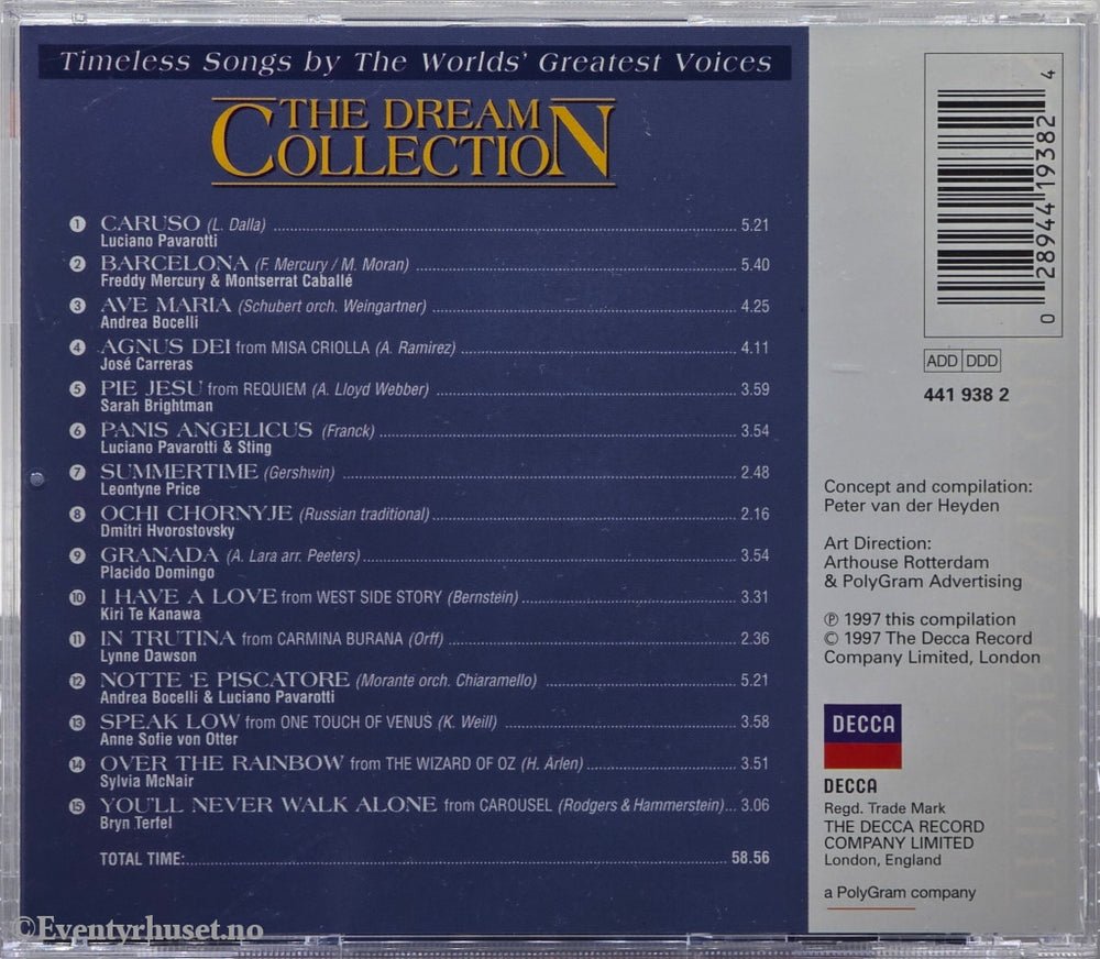 Diverse artister. The Dream Collection. 1992. Musikk-CD.
