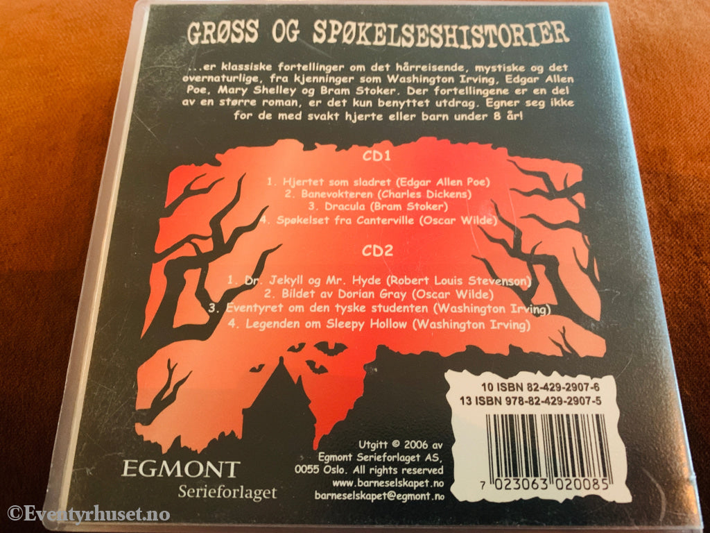 Diverse forfattere. Grøss og spøkelseshistorier. 2005. Lydbok på CD.