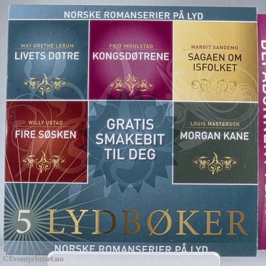 Diverse forfattere – Norske romanserier på lyd. Gratis smakebit med 5 lydbøker.