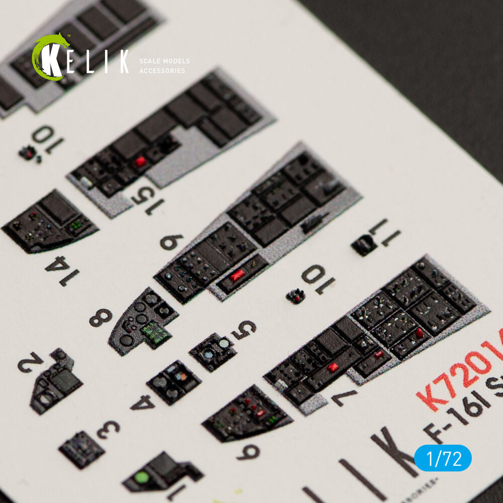 F-16I Sufa interior 3D decals for Kinetic kit