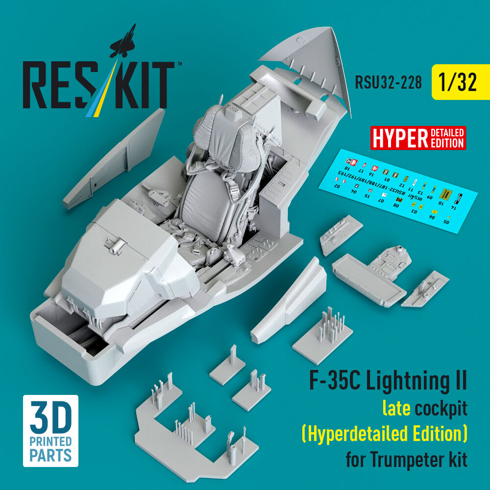 F-35C Lightning II late cockpit (Hyperdetailed Edition) for Trumpeter kit (3D Printed)