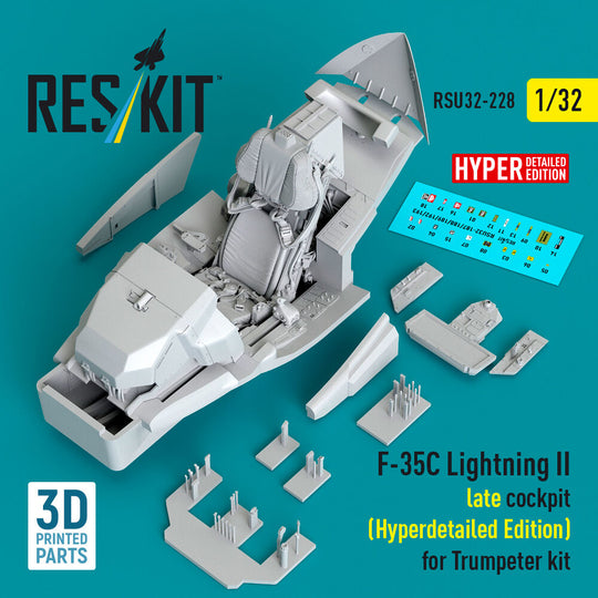F-35C Lightning II late cockpit (Hyperdetailed Edition) for Trumpeter kit (3D Printed)
