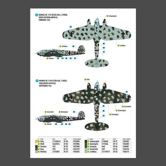 Heinkel He 111 (H-16,H-20,H-22) late series (Decals)