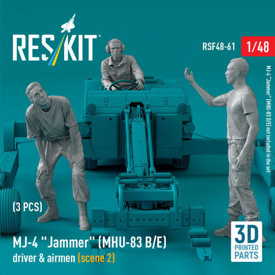 MJ-4 Jammer (MHU-83 B/E) driver & airmen (scene 2) (3 pcs) (3D Printed) (1/48
