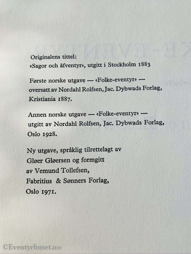 Djurklou: Folke-Eventyr. Med Illustrasjoner Av Th. Kittelsen Og Erik Werenskiold. 1883/1971.