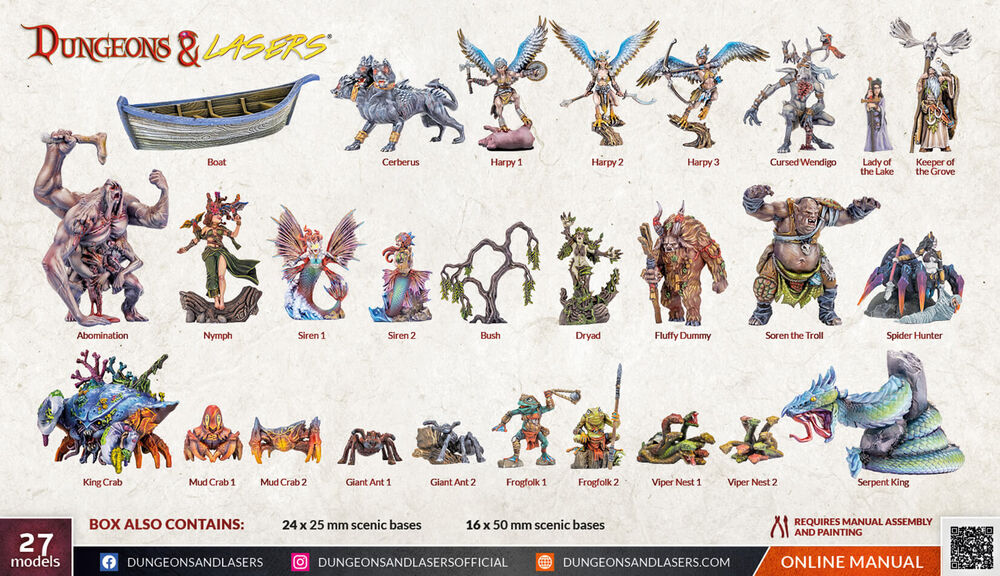 Dungeons & Lasers Miniatures: FANTASY MINIATURES SET