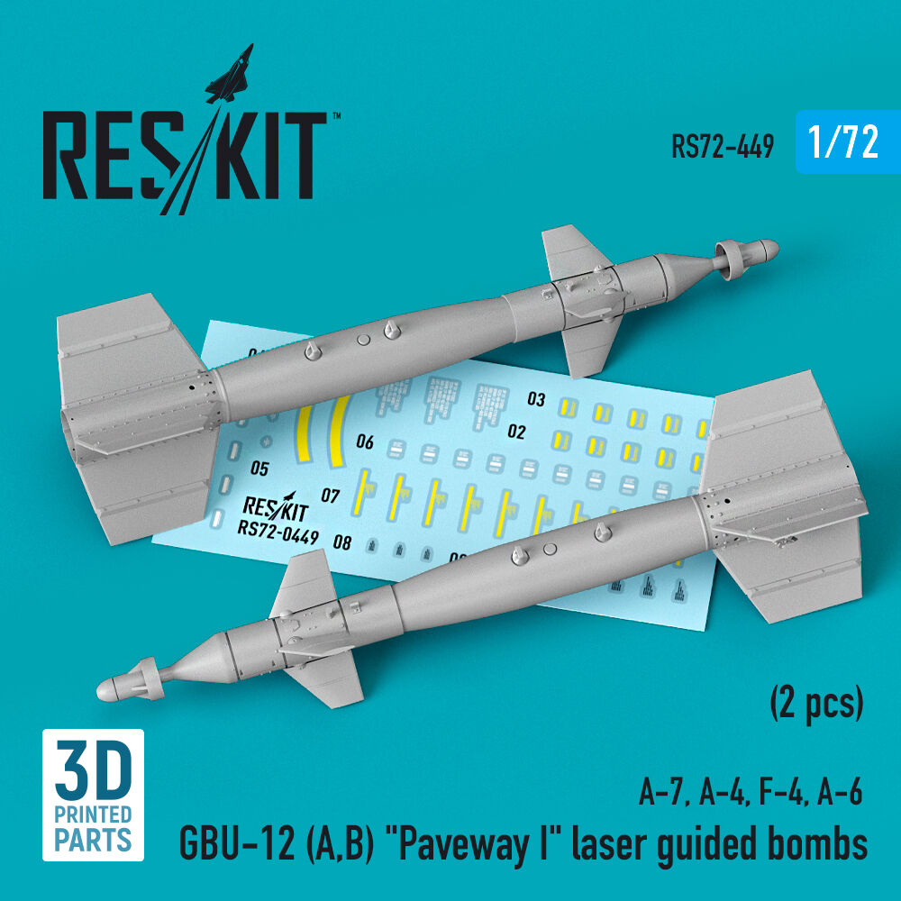 GBU-12 (A,B) Paveway I laser guided bombs (2 pcs) (A-7, A-4, F-4, A-6) (3D Printed)