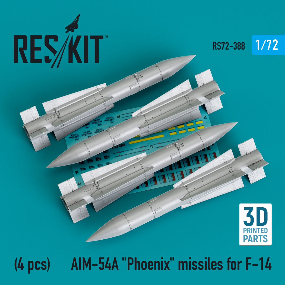 AIM-54A Phoenix missiles for F-14 (4pcs) (3D Printed)