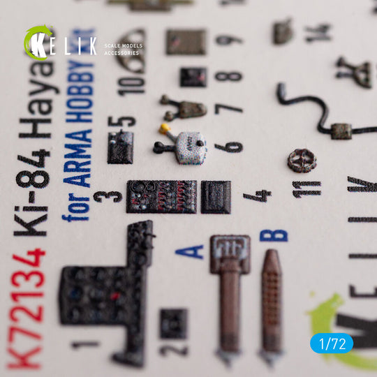 Ki-84 Hayate - interior 3D decals for Arma Hobby kit