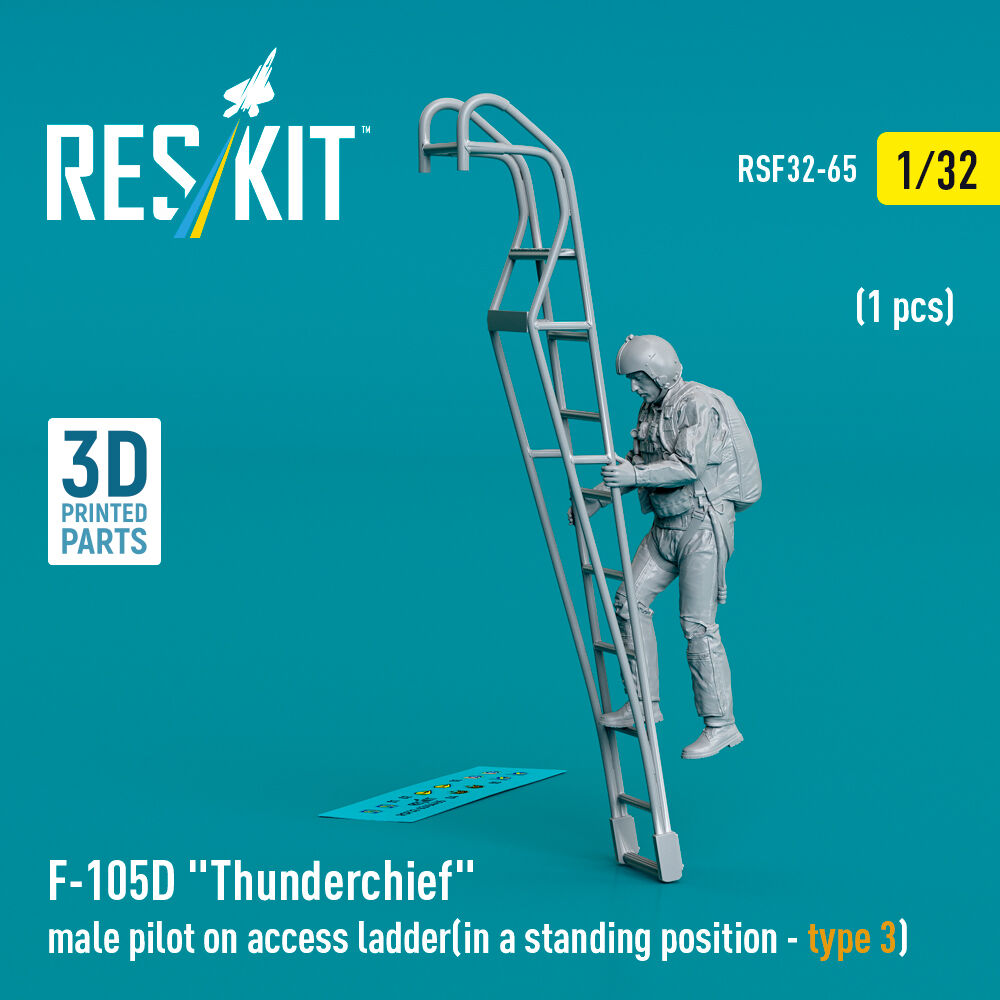 F-105 (D,F,G) Thunderchief male pilot on access ladder (type 3) (1 pcs) (3D Printed)