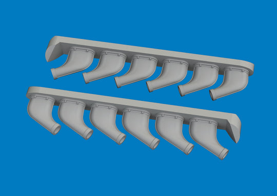 P-51D exhaust stacks PRINT for Arma Hobby